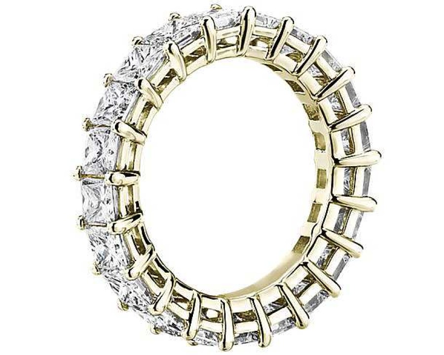 Women'S Rings | Blue Nile Lab Grown Diamond Princess Cut Eternity Ring In 14K Yellow Gold (4 Ct. Tw.)