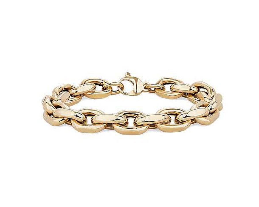 Bracelets | Blue Nile 8" Men'S Chunky Links Bracelet In 14K Yellow Gold (10.5 Mm)