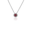 Necklaces | Blue Nile Ruby And Diamond Halo Pendant In 14K White Gold (5Mm)