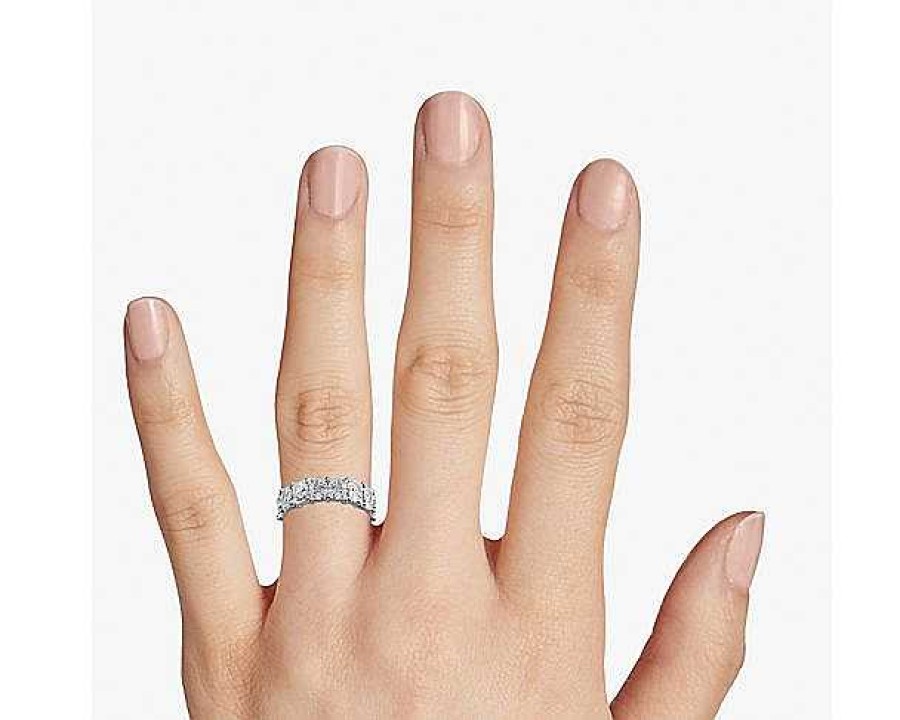 Women'S Rings | Blue Nile Radiant Cut Diamond Eternity Ring In 14K White Gold (10 1/2 Ct. Tw.)