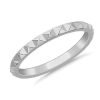 Women'S Rings | Blue Nile Stackable Pyramid Satin Finish Ring In Platinum (2Mm)