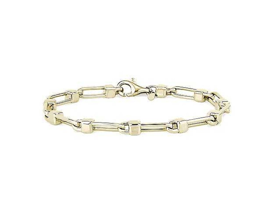 Bracelets | Blue Nile 7.5" Mixed Links Bracelet In 14K Yellow Gold (4.9Mm)