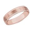 Men'S Rings | Blue Nile Brushed Inlay Wedding Ring In 14K Rose Gold (5Mm)