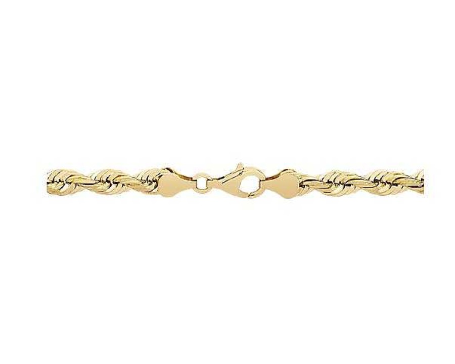 Bracelets | Blue Nile 8" Diamond Cut Rope Chain Bracelet In 14K Yellow Gold (5.5 Mm)