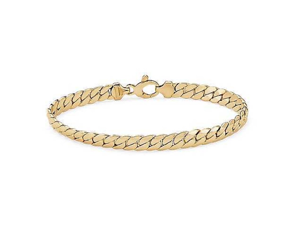 Bracelets | Blue Nile 7.5" Polished Fancy Link Bracelet In 14K Yellow Gold Yellow (6 Mm)