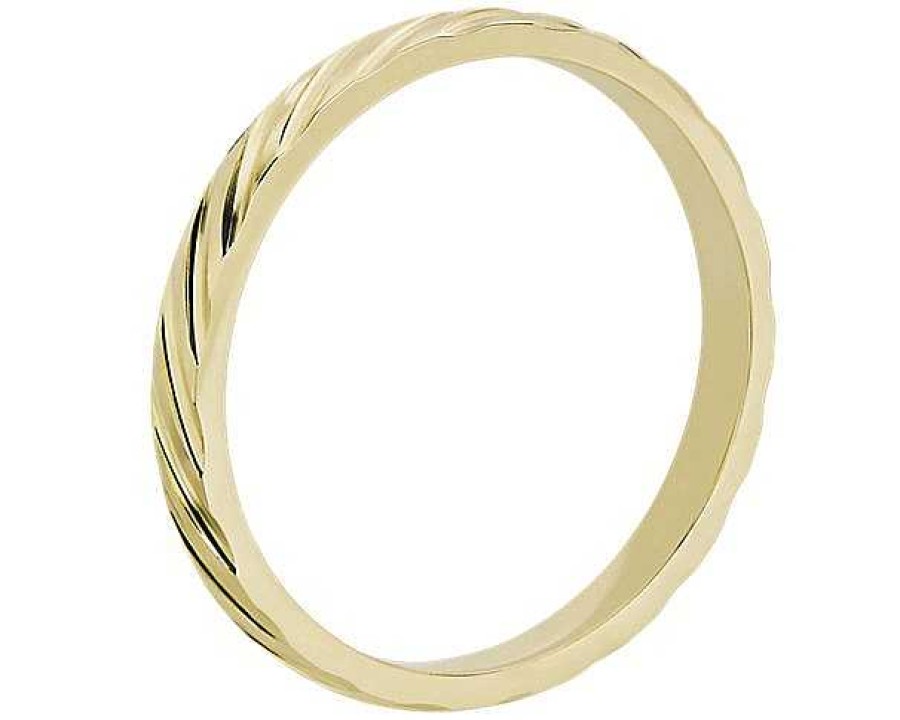 Women'S Rings | Blue Nile Angled Stripe Stackable Ring In 14K Yellow Gold (2Mm)