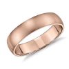 Men'S Rings | Blue Nile Matte Classic Wedding Ring In 14K Rose Gold (5Mm)