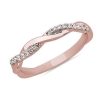 Women'S Rings | Blue Nile Petite Twist Diamond Anniversary Ring In 14K Rose Gold (1/10 Ct. Tw.)