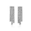 Earrings | Blue Nile Three Row Diamond Drop Earrings In 14K White Gold (2 Ct. Tw.)