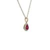 Necklaces | Blue Nile Pear Ruby Diamond Halo Pendant In 14K Yellow Gold (7X5Mm)