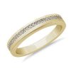 Men'S Rings | Blue Nile Men'S Diamond Pav Edge Wedding Ring In 14K Yellow Gold (1/6 Ct. Tw.)