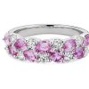 Rings | Blue Nile Romantic Double Row Pear Pink Sapphire And Diamond Ring In Platinum