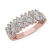 Women'S Rings | Blue Nile Romantic Diagonal Marquise Layered Diamond Ring In 14K Rose Gold (1 Ct. Tw.)