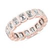 Women'S Rings | Blue Nile Bezel Emerald Diamond Eternity Ring In 14K Rose Gold (2 3/4 Ct. Tw.)