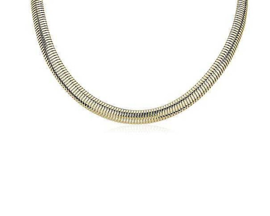 Necklaces | Blue Nile 16" Dome Necklace In 14K Yellow Gold (8.4Mm)