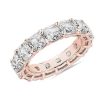 Women'S Rings | Blue Nile Lab Grown Diamond Cushion Cut Eternity Ring In 14K Rose Gold (8 Ct. Tw.)