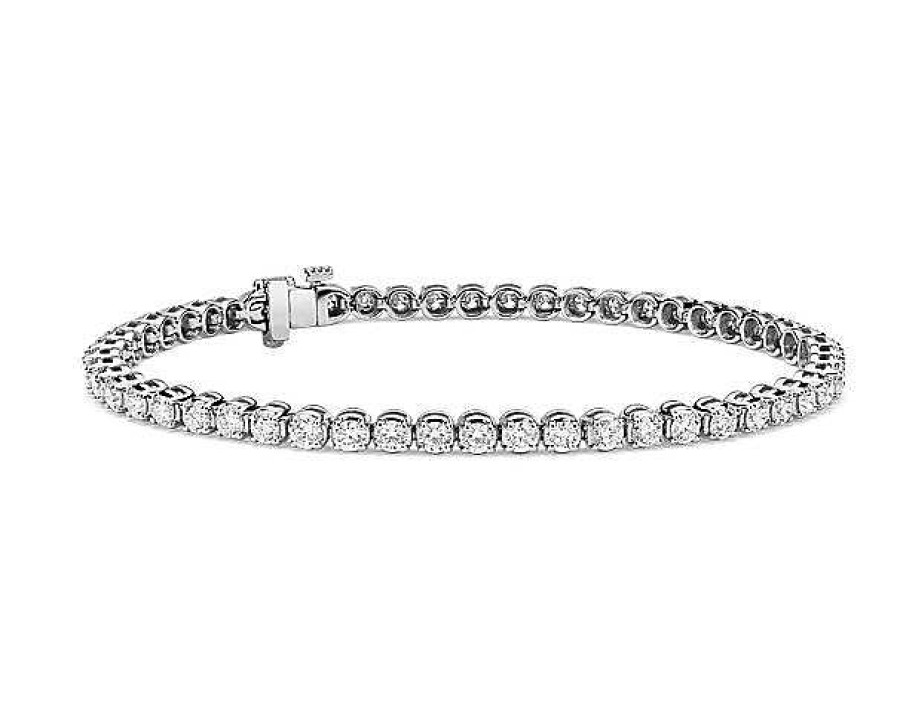 Bracelets | Blue Nile Diamond Tennis Bracelet In 14K White Gold (4 Ct. Tw.)