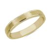 Men'S Rings | Blue Nile Brushed Inlay Wedding Ring In 18K Yellow Gold (4Mm)