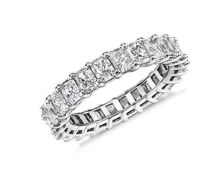 Women'S Rings | Blue Nile Lab Grown Diamond Radiant Cut Eternity Ring In Platinum (4 Ct. Tw.)