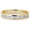 Women'S Rings | Blue Nile Channel Set Baguette Cut Diamond Eternity Ring In 18K Yellow Gold (1 Ct. Tw.)