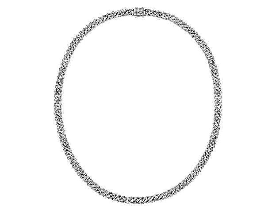 Necklaces | Blue Nile Men'S Diamond Link Necklace In 14K White Gold (9 5/8 Ct. Tw.)