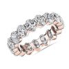 Women'S Rings | Blue Nile Oval Cut Diamond Eternity Ring In 14K Rose Gold (3 Ct. Tw.)