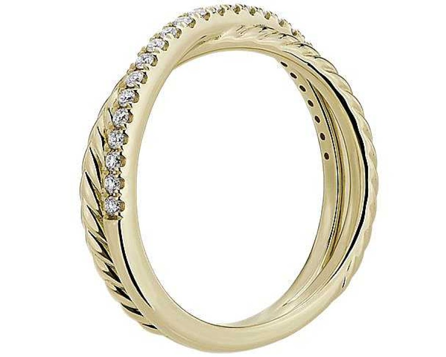 Rings | Blue Nile Braided Crossover Diamond Fashion Ring In 14K Yellow Gold (1/8 Ct. Tw.)