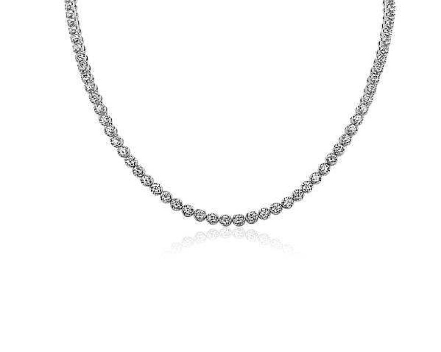 Necklaces | Blue Nile Straight Eternity Necklace In 14K White Gold (15 Ct.Tw)