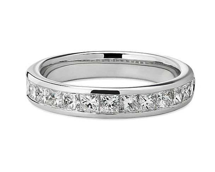 Women'S Rings | Blue Nile Channel Set Princess-Cut Diamond Ring In Platinum (1 Ct. Tw.)