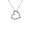 Necklaces | Blue Nile Luna Diamond Tilted Heart Shape Pendant In 14K White Gold (1/2 Ct. Tw.)