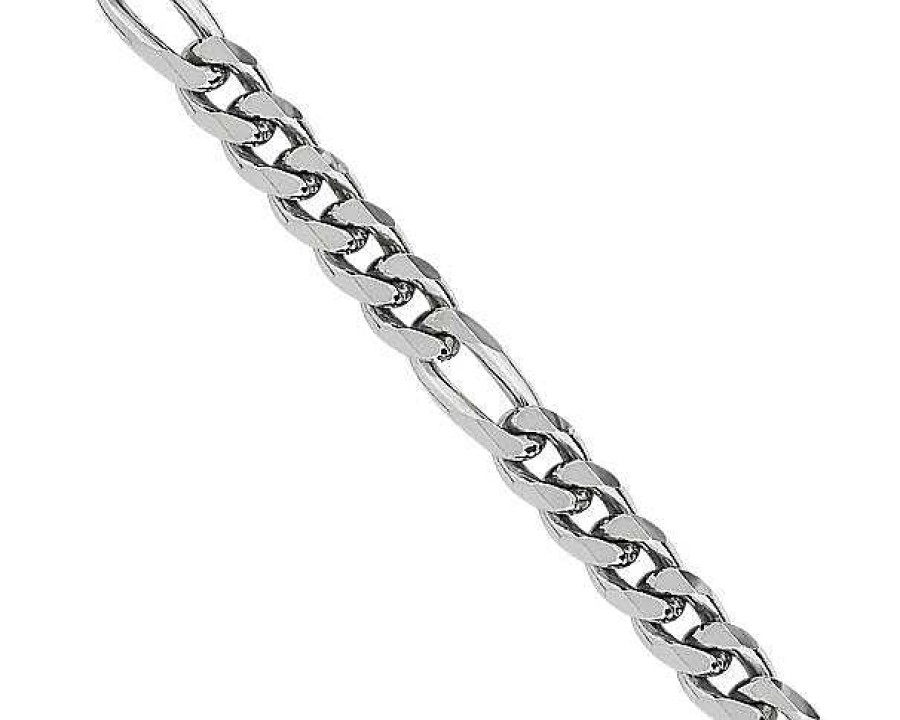 Bracelets | Blue Nile 8" Men'S Flat Figaro Chain Bracelet Bracelet In Platinum (3.2 Mm)