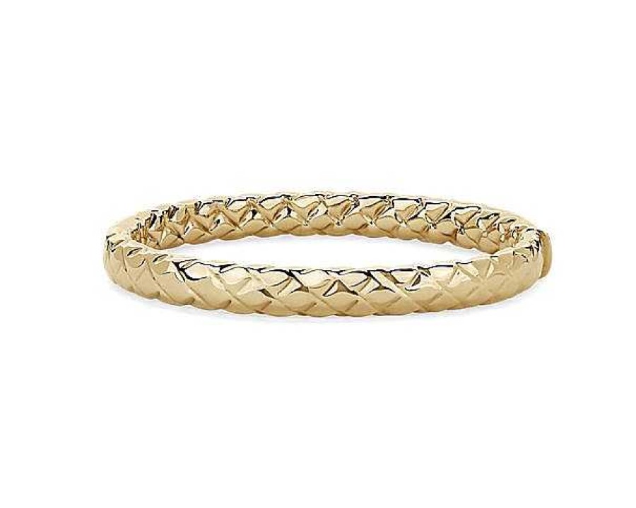 Bracelets | Blue Nile Quilted Bangle In 14K Yellow Gold (8.2Mm)