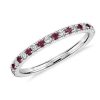 Women'S Rings | Blue Nile Riviera Pav Ruby And Diamond Ring In 14K White Gold (1.5Mm)