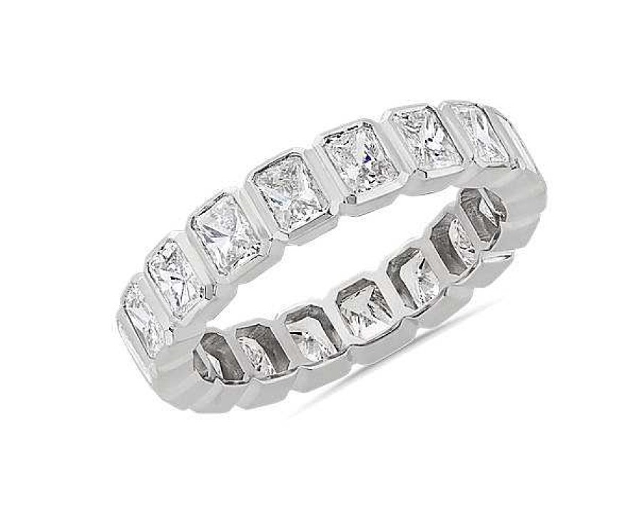 Women'S Rings | Blue Nile Bezel Radiant Diamond Eternity Ring In 14K White Gold (3 Ct. Tw.)