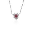 Necklaces | Blue Nile Pink Tourmaline Trillion Necklace With Diamond Halo In 14K White Gold (5Mm)