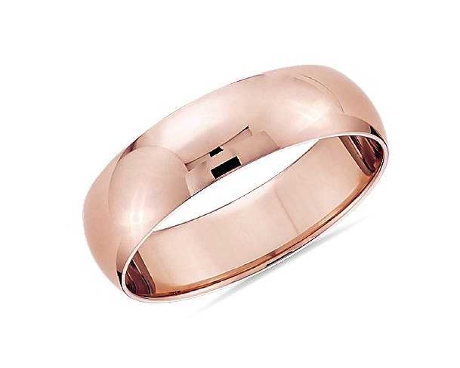 Men'S Rings | Blue Nile Classic Wedding Ring In 14K Rose Gold (6Mm)