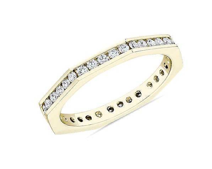 Rings | Blue Nile Zac Zac Posen Geometric Diamond Eternity Ring In 14K Yellow Gold (2 Mm, 1/2 Ct. Tw.)