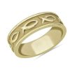 Men'S Rings | Blue Nile Ichthys Wedding Ring In 18K Yellow Gold (7Mm)