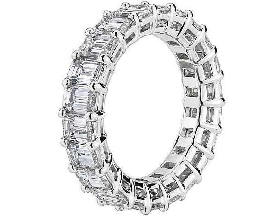 Women'S Rings | Blue Nile Emerald Cut Diamond Eternity Ring In 14K White Gold (5 Ct. Tw.)