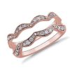 Women'S Rings | Blue Nile Scalloped Milgrain Diamond Ring Insert In 18K Rose Gold (3/8 Ct. Tw.)