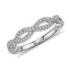 Women'S Rings | Blue Nile Infinity Twist Micropav Diamond Wedding Ring In Platinum (1/5 Ct. Tw.)