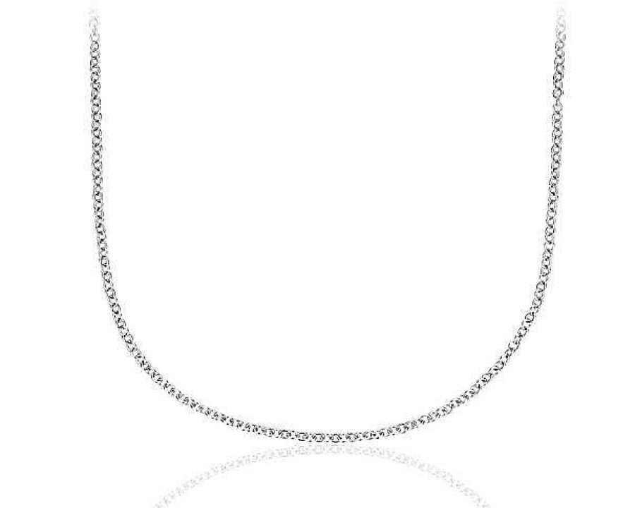 Necklaces | Blue Nile 16" Cable Chain In 14K White Gold (1.15Mm)