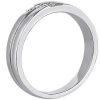 Men'S Rings | Blue Nile Diagonal Pav Diamond Grooved Wedding Ring In Platinum (.06 Ct. Tw.)