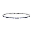 Bracelets | Blue Nile Alternating Sapphire And Diamond Bracelet In 14K White Gold