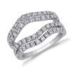 Women'S Rings | Blue Nile Curved Two Row Pav Diamond Ring Insert In 18K White Gold (1 Ct. Tw.)