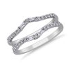 Women'S Rings | Blue Nile Curved Baguette And Round Diamond Ring Insert In 14K White Gold (3/8 Ct. Tw.)