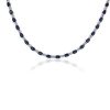 Necklaces | Blue Nile Oval Sapphire And Round Diamond Eternity Necklace In 14K White Gold