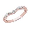 Women'S Rings | Blue Nile Romantic Round And Marquise Curved Diamond Ring In 14K Rose Gold (1/4 Ct. Tw.)