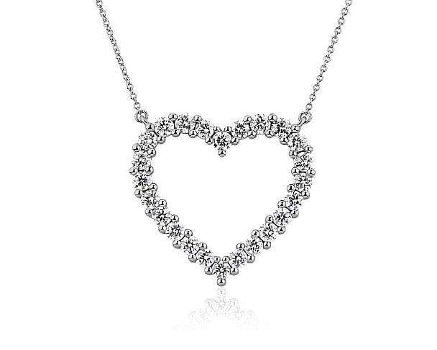 Necklaces | Blue Nile Diamond Heart Shaped Necklace In 14K White Gold (2 Ct. Tw.)