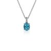 Necklaces | Blue Nile Oval Blue Topaz And Diamond Pendant In 14K White Gold (8X6Mm)